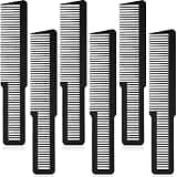 6 Pieces Professional Hair Cutting, Styling, and Clipper Combs for Barbers and Stylists (Black)