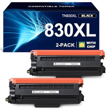 TN830XL Toner Cartridge Compatible Replacement for Brother DCP L2640DW L2647DW HL L2420DW L2460DW L2460DWXL L2465DW L2480DW L2865DW MFC L2820DW L2900DWXL L2980DW (2 Black)