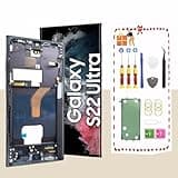 LNONLS OLED for Samsung Galaxy S22 Ultra 5G LCD Display Screen Assembly Replacement for Samsung S22 Ultra Touch Digitizer Screen with Frame Toolkits S908U S908A US Version Black
