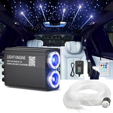 VASTFIRE Starlight Headliner Kit – 1300pcs Twinkle Meteor Fiber Optic Star Lights for Car, Bluetooth APP & Remote Control, RGBW Color Changing, DIY Interior Roof Ceiling Light, Sound Sync LED Kit