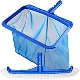 coclothy Pool Skimmer Net & Pool Brush Head, Fine Mesh Pool Net Skimmer with Sturdy Frame & Professional Pool Brushes for Cleaning Pool Walls, Durable Fine Pool Nets for Cleaning & Pool Brush Kit