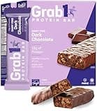 Grab1 Dairy Free Protein Bars Coated in Rich Dark Chocolate | 15 Grams Protein | (2 Pack - 10 Bars) Controls Hunger | Vegan Friendly | Certified Kosher | Delicious Tasting | Low Calorie | Great Meal Replacement or Snack