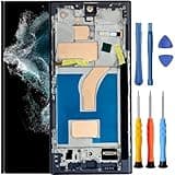 Foufinin for Samsung Galaxy S22 Ultra 5G Screen Replacement for Samsung S22 Ultra Screen Replacement with Frame SM-G908U SM-G908W SM-G908A LCD Display Touch Digitizer Assembly with Tools Black