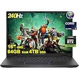 DELL Alienware M16 R2 Gaming AI PC Laptop 16" QHD 240Hz (100% sRGB, 3ms) Intel 16-Core Ultra 7 155H 64GB RAM 4TB SSD GeForce RTX 4070 8GB Graphic Backlit Thunderbolt FHD IR Camera 2.5GB Ethernet Win11