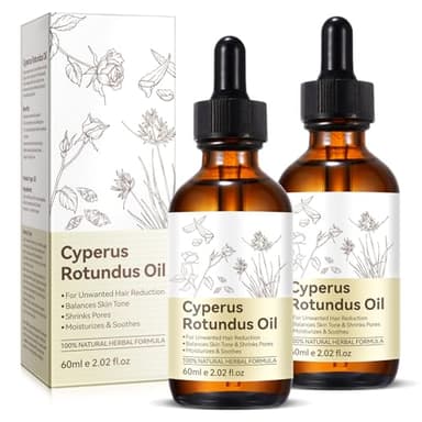 2PCS Cyperus Rotundus Oil, Natural Cyperus Rotundus Oil For Hair Removal, Reduces Unwanted Hair Growth, Moisturizes & Soothes The Skin, Suitable For All Skin Types