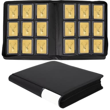 Toploader Binder, Holds 360 Toploaders, Top Loader Binder with 9 Pockets for 3" x 4" Rigid Cards, Double-Sided Pockets Card Binder Top Loader for Trading Cards or Sports Cards (black)