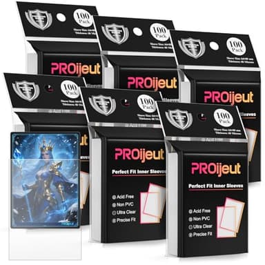 600 Pack Card Sleeves Clear, Perfect Fit Inner Sleeves Ideal for Double-sleeving, Trading Card Sleeve Compatible with MTG, PKM, TCG and Gaming Cards (60 Microns)