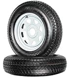 eCustomrim 2-Pack Trailer Tire Rim ST205/75D15 15 in. Load Range C 5 Lug White Spoke Wheel - 2 Year Warranty w/Free Roadside