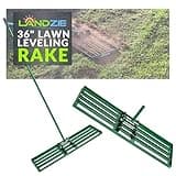 Landzie Lawn Leveling Rake – 36" Steel Handle Yard Leveler, Lawn Level Tool for Creating a Flat Surface - Works for Soil, Dirt, Topdressing, and Ground