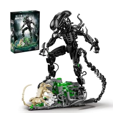 GXJTYYBS Xenomorph Building Set, MOC Alien Action Figure Kit, Horror Sci - Fi Collectible Model Figure & Detailed Base for Adults Kids Birthday for Movie Fans Aged 8+ 958PCS