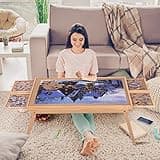 Puzzle Board 1500 Pieces,34.3”x 26.5” Jigsaw Puzzle Table with 4 Drawers and Cover,Portable Board GameTable with Folding Legs for Adults and Teens