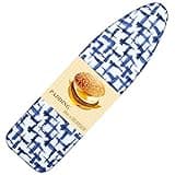 Ironing Board Cover and pad - 15 x 54 Thick Padding 4 Layers with 2" Elastic, Stain Resistant & Durable Scorch, 2 Click Buckles for Smooth Iron/Easy Installation, Blue Brushstrokes