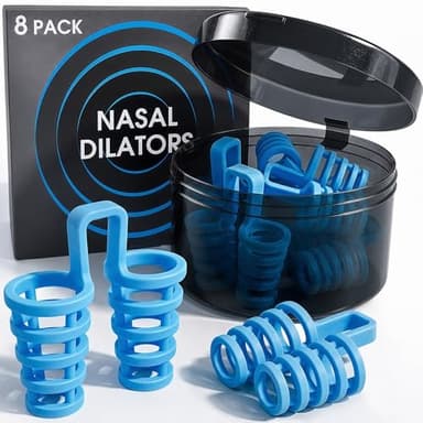 Nasal Dilators Cones for Sleeping & Breathing (8 Pairs 4 Sizes) – Flexible EVA Internal Nose Vents to Open Nostrils – Nasal Airflow, Deviated Septum, Sinus & Snoring Relief, Device for Nasal Snorers