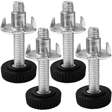 cyclingcolors 4X Adjustable Leveling Feet M4 M5 M6 Threaded Foot Screw + T Nut Furniture Leg (M4x15)