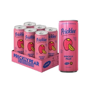 Pricklee Natural Hydration Drink – Prickly Pear – Electrolytes + Antioxidants, Low Sugar, No Artificial Sweeteners – Non-Carbonated, Caffeine-Free – Cactus Water-Based (12 oz cans, 6 pack)