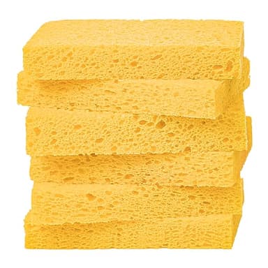 Cellulose Sponges,Heavy Duty Scrub Kitchen Sponge,Clean Tough Messes Without Scratching Sponges Kitchen,Pop Up Eco Sponges DIY Orange (6 Pack)