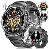 LIGE Military Smart Watch for Men(Answer/Make Call),1.43" HD AMOLED Rugged Smartwatch for iPhone Android Phone,Fitness Watch,Black Sport Watch with 120+ Sport Modes/5ATM Waterproof