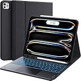 CHESONA for iPad Pro 13 Inch Case 2024 with Keyboard (M4) 2024, Magnetic Detachable Keyboard with Backlit, 2 Wireless Channels, Touchpad & Pencil Holder, Precise Cutouts Case for iPad Pro 13'', Black