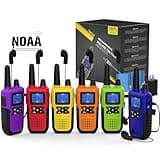 Topsung Walkie Talkies for Adults Long Range Walkie Talkies Rechargeable - Long Distance Walkie Talkies 6 Pack Family 2 Way Radios Walkie Talkies with Earpiece Mic Set USB Charger Battery NOAA Alert