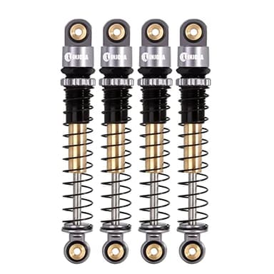 INJORA 43mm Aluminum Shocks Threaded Tele Shock Absorber Damper for 1/24 RC Crawler Car Axial SCX24 AXI90081 Deadbolt Micro Crawler(Grey)