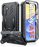 FNTCASE for Samsung Galaxy A15-5G Case: Military Grade Drop Proof Protection Phone Cover with Kickstand | Heavy Duty Rugged Full Body Protective Shockproof Matte Textured TPU Cases - 6.5 Inch (Black)