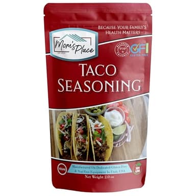 Mom’s Place Gluten-Free Taco Seasoning Mix, Dairy-Free, Nut-Free, Corn-Free, Vegan & Soy-Free, 2.0 oz.