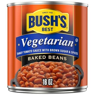 Bush's Best Canned Vegetarian Baked Beans, Source Of Plant Based Protein And Fiber, Low Fat, Gluten Free, 16 oz