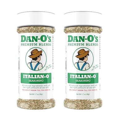 Dan-O's Italian-O Seasoning, 1.7 oz Bottle, 2 Pack, Italian Seasoning for Pasta, Pizza, Salad, Veggies and More, Sugar Free, Zero Calorie, Use this Spice Blend to Craft Meatballs or Pasta Sauce