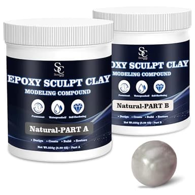 Seocam Epoxy Putty Sculpt Clay, 2 Part A & B for Sculpting, Modeling, Building, and Repairing, 1 Pound, Natural