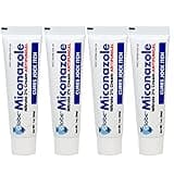 Globe (4 Pack) Miconazole Nitrate 2% Antifungal Cream, Cures Most Athletes Foot, Jock Itch, Ringworm and More. 1 OZ Tube