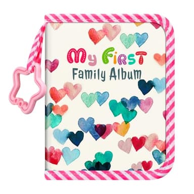 Fintie Baby Photo Album 4x6 Inch, 18 Photos My First Family Album Book with Soft Cloth Cover & Hook for Newborn/Toddlers/Kids/Baby Shower Memory Birthday Gifts, Raining Hearts