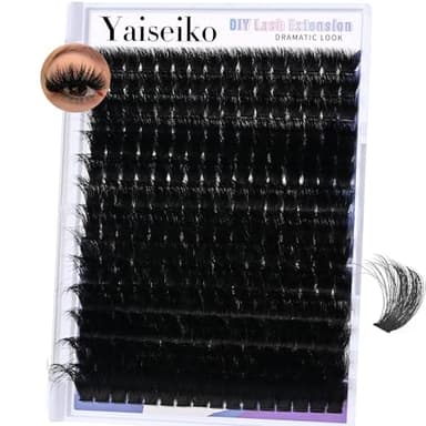 Lash Clusters 300D Thick Long 12-25mm Volume Cluster Eyelash Extensions 224Pcs Wispy Individual Lashes D Curl Waterproof Eyelash Clusters Soft False Eyelashes DIY at Home, by Yaiseiko