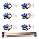 DIANN 6pcs SG90 9G Micro Servo Motor Kit for RC Robot Arm Walking Helicopter Airplane Car Boat Control with Cable M-F