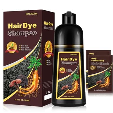 Fedulili Instant Dark Coffee Hair Dye Shampoo for Gray Hair 3 in 1, Natural Hair Color Shampoo for Women Men Brown Colors in 10-15 mins, 100% Cover Long Lasting Hair Dye 16.9 Fl Oz (Dark coffee)