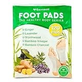 120-Pack Ginger Foot Pads for Pain Relief: Natural Bamboo Vinegar Bamboo Charcoal Wormwood Lavender Ingredients Foot Patches - Comfort for Stress Relief Relaxation - Ideal for Adults Elderly