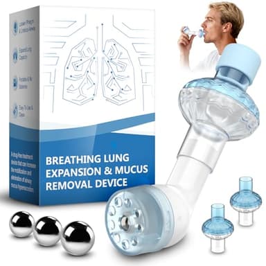 Flutter Valve, Non-Measuring Exerciser, FSA & HSA Eligible Portable Breathing Exercise Device for Lungs, Breathing Trainer with 2 Filters to Develop Respiratory Muscles and Mucus Clearance