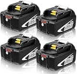 4Pack 6.0Ah 18v Replacement for 18v Battery Lithium Compatible with 18 Volt Battery BL1860B BL1860 BL1850B BL1850 BL1840 BL1830B BL1830 BL1815 Compatible with battery 18v Cordless Power Tools (White)