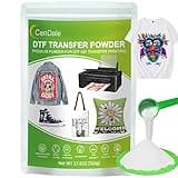 CenDale DTF Powder, 500g/17.6oz White Hot Melt Adhesive Digital DTF Transfer Powder for Sublimation, Compatible with DTF and DTG Printers, DTF PreTreat Powder for All Fabric Jeans Cotton T-Shirt