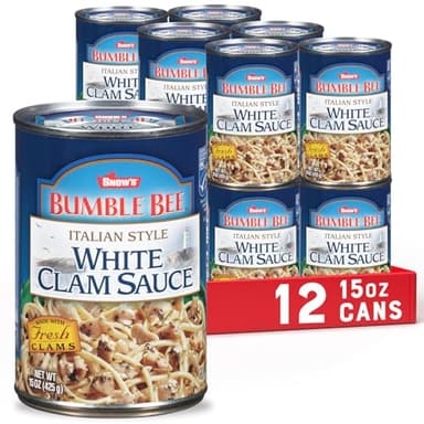 Snow's Italian Style White Clam Sauce, 15 Ounce (Pack of 12) - Authentic Italian Clam Sauce - Made with Fresh Clams, Garlic & Spices - MSC Certified