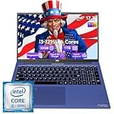 NIMO 17.3 Business-Laptop, 32GB RAM 1TB SSD, Intel Core i3-1215U, Windows 11 Computer PC with Backlit Keyboard Fingerprint Unlock 65W Type-C WiFi 6 BT5.2 54Wh Battery for Students Seniors Home Office