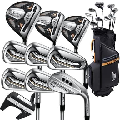 PGF Labs Men's Black Diamond BD-77 Complete Golf Club Package Set [14-Pieces][Flex: Regular] [Hand: Right] [Length: Standard]