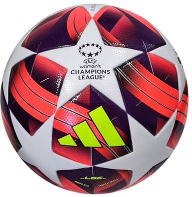 Adidas Unisex-Adult WUCL League Soccer Ball, White/Aurora Black/Turbo/Silver Metallic, 5