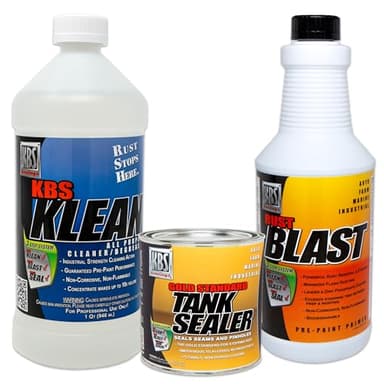 KBS Coatings 52000 Cycle Tank Sealer Kit, Complete Kit - Seals Up To 5 Gallon Tank, Lightly Pigmented Silver
