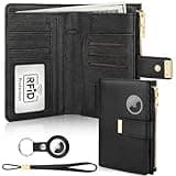 HUANLANG Passport Holder with Airtag for Women/Men, Airtag Passport Wallet for Travel Leather Passport Holder RFID Blocking,Travel Passport Walelt with Credit Card Holder