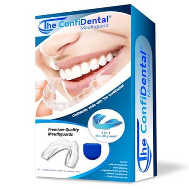The ConfiDental - Pack of 3 Moldable Mouth Guard for Teeth Grinding Clenching Bruxism, Sport Athletic, Whitening Tray, Including 2 Regular and 1 Heavy Duty Guard (2 (LLL) Regular 1 (II) Heavy Duty)