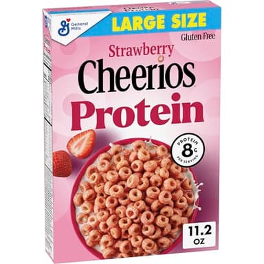 Cheerios Protein Cereal, Strawberry, 8g Protein, Large Size, 11.2 oz