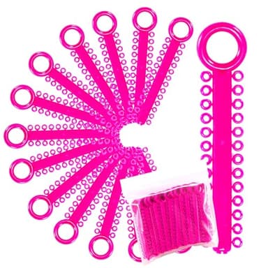 1040 Power Sticks Ligature Ties Orthodontic Ligature O-Ties, Elastic Ligature Bands, Elastic ties O-Rings Elastic Bands for Braces 26 ties on each stick (Neon Pink)