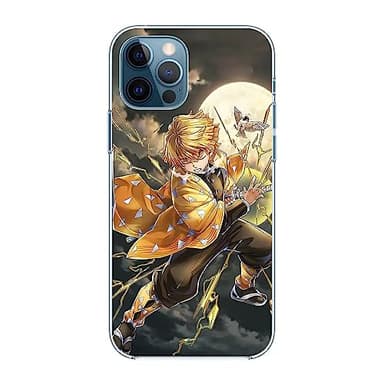 Clear Soft TPU Rubber Protective Anti-Slip Shockproof Transparent Case Cover Compatible with Apple iPhone 12 Pro Agatsuma Zenitsu Anime Japan Anime03