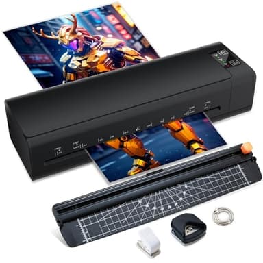 13 Inch Laminator Machine, A-3 9-in-1 Thermal Laminator with Sheets for Hot & Cold Laminating Machine, Features Fast 60-Sec Warm Technology and Never-Jam Design for Home,Office,or School Use (Black)
