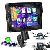Podofo Motorcycle Portable Smart Player Radio with Carplay Android Auto 5 Inch Touch Screen with Voice Control GPS Navigation for Motorcycle Support Bluetooth/Siri/Google Assistant/TF Card/USB